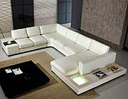 T35 White Leather Sectional Sofa