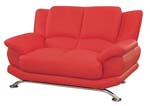 GL Love Seat Red Leather Match