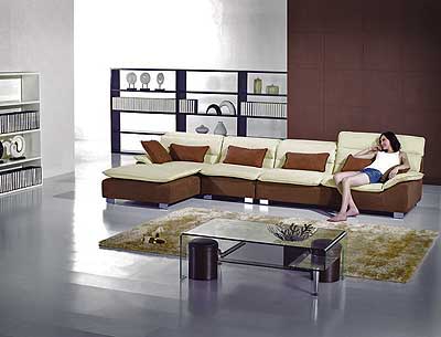 Modern Microfiber Sectional Chaise Sofa