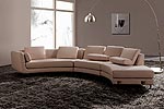 White Italian  Leather Round sectional  sofa 20