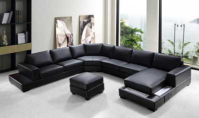VG-RZ Modern Black Sectional Sofa