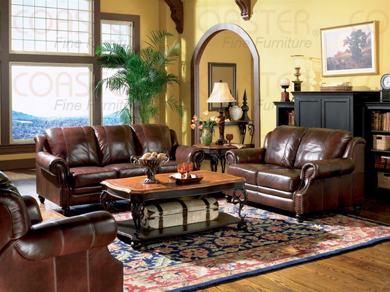 leather living room group