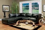 Black Bonded Leather Sectional Set