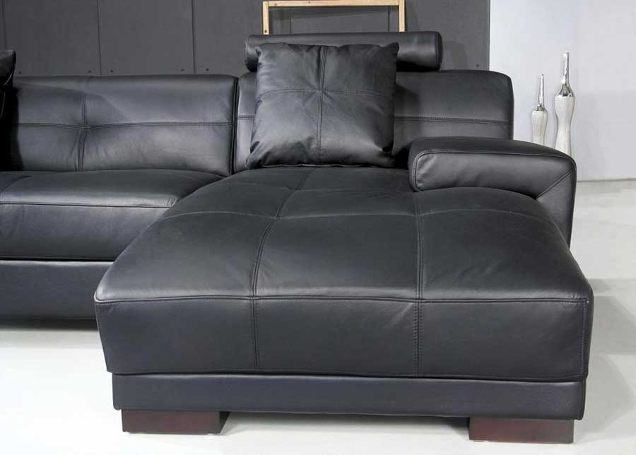 contemporary leather sectional on Omega Modern Black Leather Sectional Sofa   Sectionals