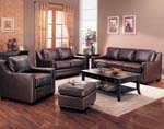 Gibson Leather Living Room Set in Brown 