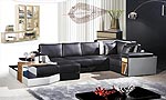 Leather Black White Sofa sectional 14