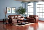 Alondra Leather Living Room Set in Brown 