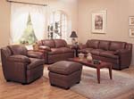 Alondra Leather Living Room Set in Brown 