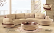 Modern Cappuccino Leather 2Pc Sectional