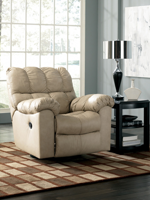 Max Chamois Swivel Rocker Recliner