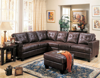 Leather Sectional on Sectionals    Samu Collection Leather Sectional