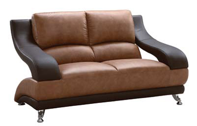 GL Love Seat Tan/Brown Leather Match