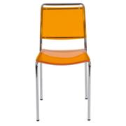 Safina Stacking Chair-Orange-Chrome