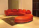Roller Espresso leather sectional Round sofa