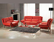 Red Nicole leather sofa  set